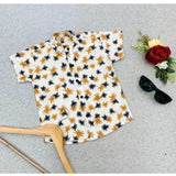 MultiColor cotton blend printed short sleeve shirt for kids, vibrant design perfect for playtime