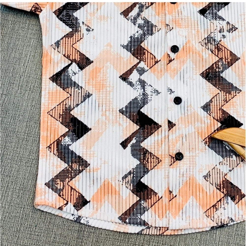 MultiColor cotton blend printed short sleeve shirt for boys, vibrant patterns and comfortable fit