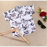 Multi-colored cotton blend printed short sleeve shirt for kids, ideal for playtime activities
