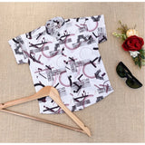 Multi-colored cotton blend printed short sleeve shirt for kids, ideal for playtime activities