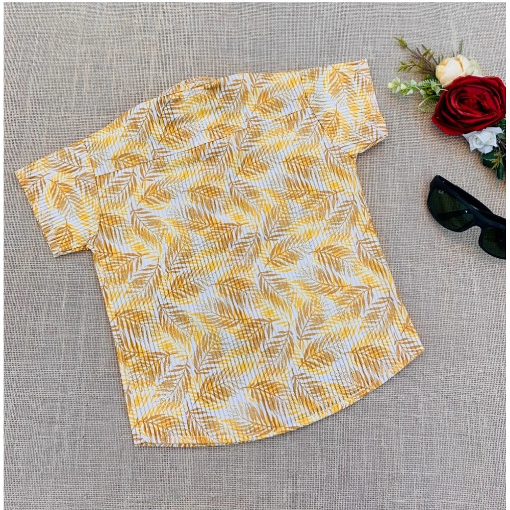 MultiColor cotton blend boys' short sleeve shirt & shorts set, printed pattern for playful outfits