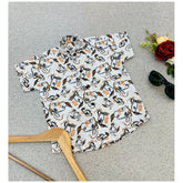 MultiColor cotton blend printed short sleeve shirt for kids, casual and vibrant style