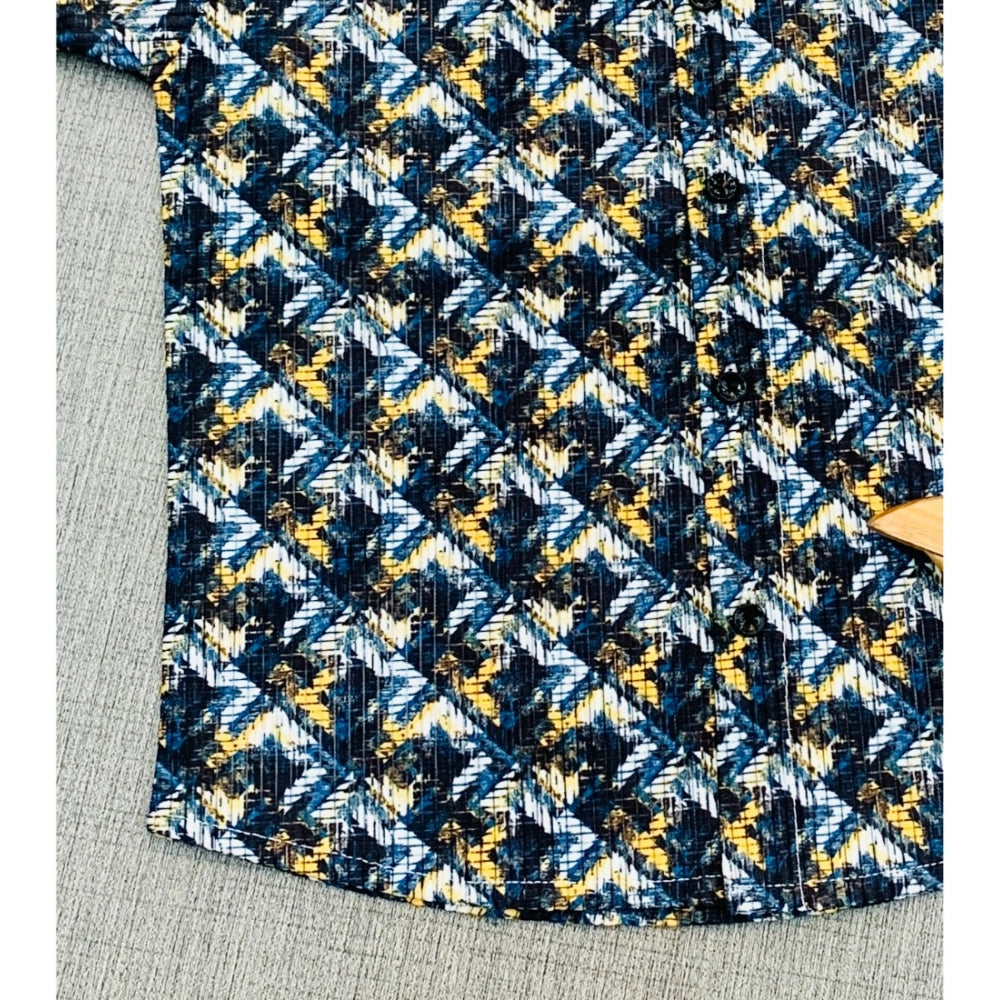 MultiColor cotton blend printed short sleeve shirt for boys