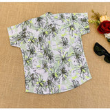 MultiColor cotton blend printed short sleeve shirt & shorts set for boys, playful pattern perfect for casual outdoor play