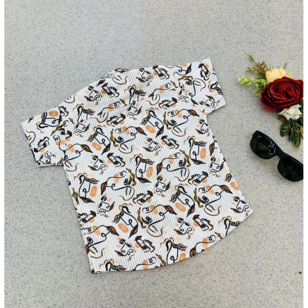 MultiColor cotton blend boys' printed short sleeve shirt & shorts set, vibrant patterns for playtime