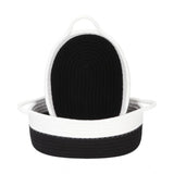 Cotton Black White 2 Pcs Storage Basket For Clothes (Black)