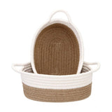 Cotton Basket 2 Pcs Storage Basket For Clothes (Beige)