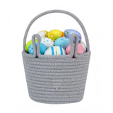 Grey cotton multi-purpose storage basket, perfect for organizing toys or clothes in bathroom, living room, or kitchen