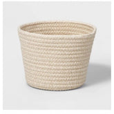 White cotton pen holder pack, versatile storage basket for bathroom, kitchen or kid's toys, suitable for clothes organization