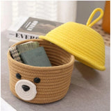 Cotton Box Yellow Lid Inch Pack of 1 Storage Basket For Clothes (Beige)