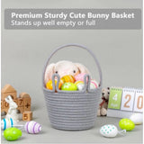 Grey cotton multi-purpose storage basket for clothes organizer, perfect for living room, kitchen, or bathroom use