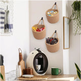 Cotton Hanging Storage Small Basket Pack of 3 Storage Basket For Clothes (Brown)