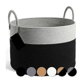 Cotton Laundry Basket Pack of 1 Storage Basket For Clothes (Grey)