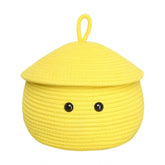 Cotton Gudda Pack of 1 Storage Basket For Clothes (Yellow)