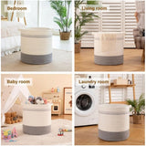 Cotton Basket Pack of 1 Storage Basket For Clothes (Grey)