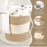 Cotton Basket Pack of 1 Storage Basket For Clothes (Beige)