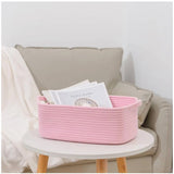 Cotton Basket Pack of 1 Storage Basket For Clothes (Pink)