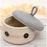 Grey cotton storage basket, 1-inch pack, white, multi-purpose home organizer
