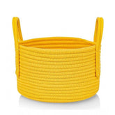 Yellow cotton storage basket pack of 1 for clothes & home organization