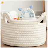 Cotton Cat Basket Inch Pack of 1 Storage Basket For Clothes (White)