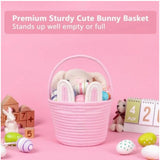 Cotton Ear Toy Bucket Pack of 1 Storage Basket For Clothes (Pink)