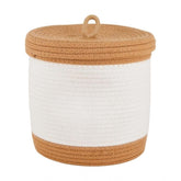 Cotton Basket Pack of 1 Storage Basket For Clothes (White)
