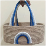 Cotton Rainbow Basket Pack of 1 Storage Basket For Clothes (Multicolor)
