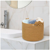 Cotton Brown Basket Inch Pack of 1 Storage Basket For Clothes (Brown)