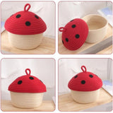 Cotton Box Red lid Pack of 1 Storage Basket For Clothes (White)