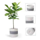 Cotton Flower Basket Pack of 1 Storage Basket For Clothes (Grey)