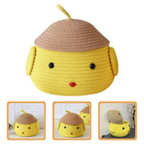 Cotton lid Pack of 1 Storage Basket For Clothes (Yellow)