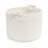 White cotton storage basket pack for clothes - ideal for bathroom, living room, kitchen organization