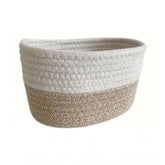 White cotton bathroom storage basket, perfect for organizing clothes, suitable for living room & kitchen use, pack of 1