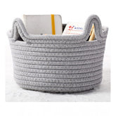 Grey cotton cat basket, pack of 1, multi-purpose storage solution for home organization