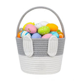 Cotton Toy Bucket Pack of 1 Storage Basket For Clothes (Grey)
