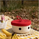 Red cotton storage basket with 1-inch pack, ideal for organizing clothes in bathroom, living room, or kitchen. May slightly differ in actual color compared to images due to lighting conditions and screen resolutions