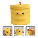 Cotton Basket with lid Pack of 1 Storage Basket For Clothes (Yellow)