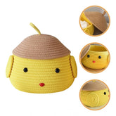 Cotton lid Pack of 1 Storage Basket For Clothes (Yellow)
