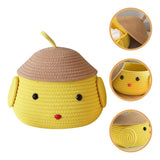 Cotton lid Pack of 1 Storage Basket For Clothes (Yellow)
