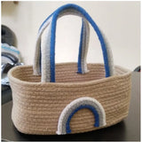 Cotton Rainbow Basket Pack of 1 Storage Basket For Clothes (Multicolor)