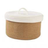 Brown cotton storage basket (1 inch pack), ideal for organizing clothes and home essentials in bathroom, living room & kitchen