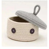 Cotton Box Grey Lid Inch Pack of 1 Storage Basket For Clothes (White)