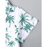 Sky twill cotton printed short sleeve shirt & shorts set for boys on display