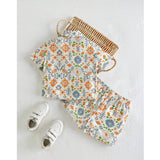 Multicolor twill cotton short sleeve shirt and shorts set for boys, printed pattern design