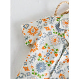 Multicolor twill cotton printed shirt & shorts set for boys, casual summerwear with short sleeves on display