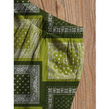 Green twill cotton printed shirt & shorts set for boys, collar sleeve style clothing set