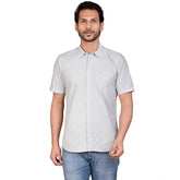 Men's Casual Cotton Half Sleeve Solid Shirt (Grey)