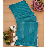 Sky blue striped Vichitra silk saree with unstitched blouse (5.5mtr), fashionable traditional Indian wear