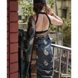 Black silk printed saree with unstitched blouse (5.5mtr), elegant Indian traditional wear for women