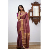 Wine silk printed saree with unstitched blouse (5.5mtr), vibrant Indian fashion accessory
